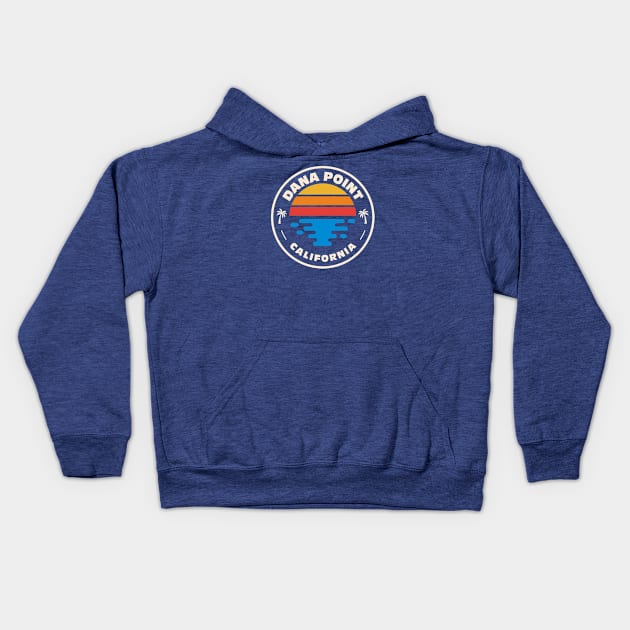 Retro Dana Point California Vintage Beach Surf Emblem Kids Hoodie by Now Boarding